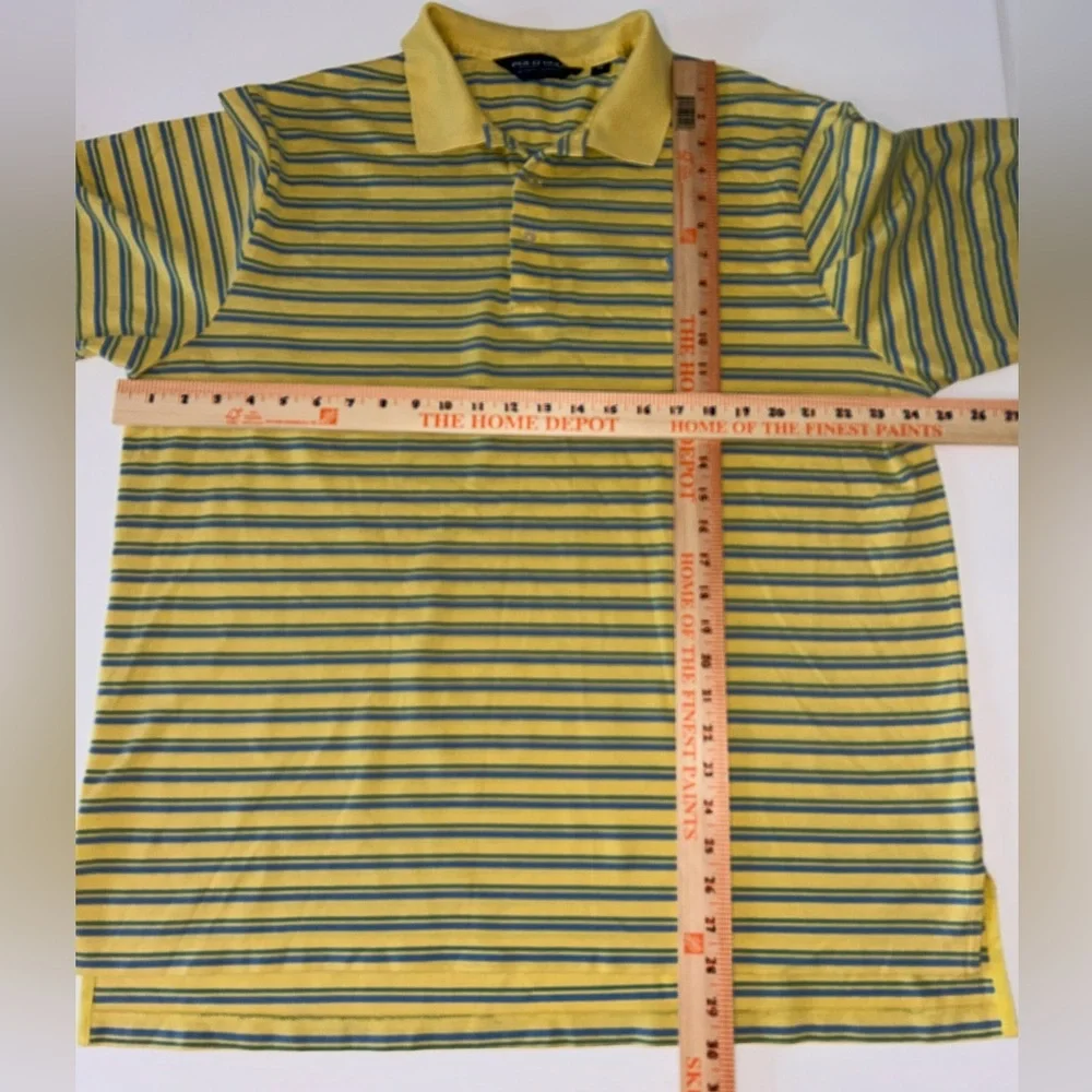Polo Ralph Lauren Golf men’s Pima Cotton, yellow, blue stripe‎ golf polo size XL